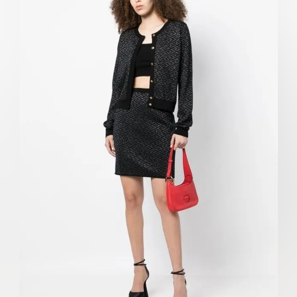 MARLOWE Black Textured Skirt 36